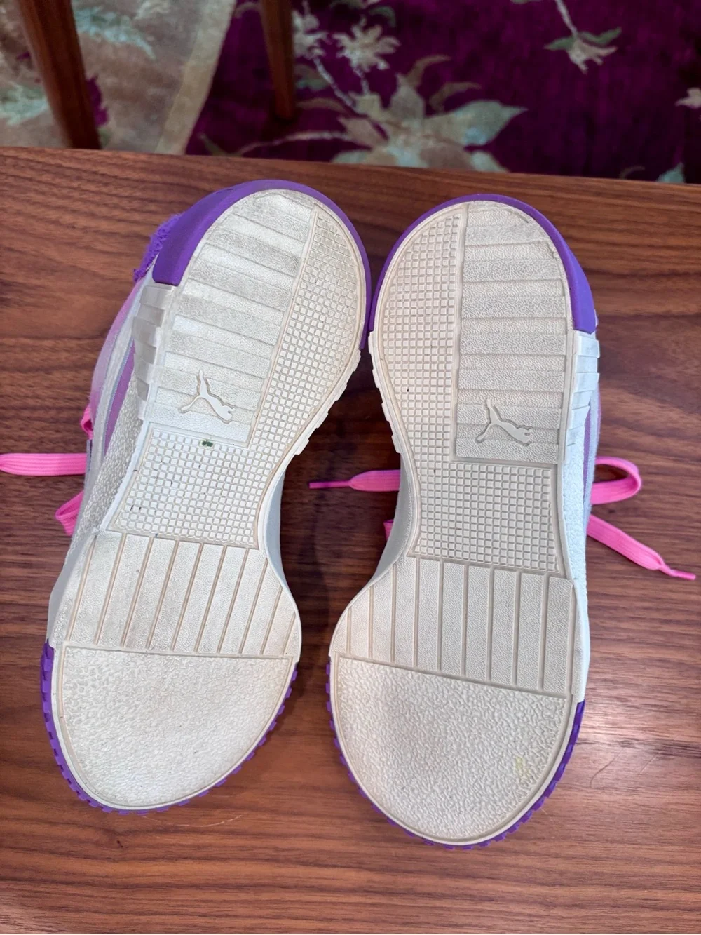 Puma Kids Pink and Purple Lace-Up Sneakers (Squish mellow theme)